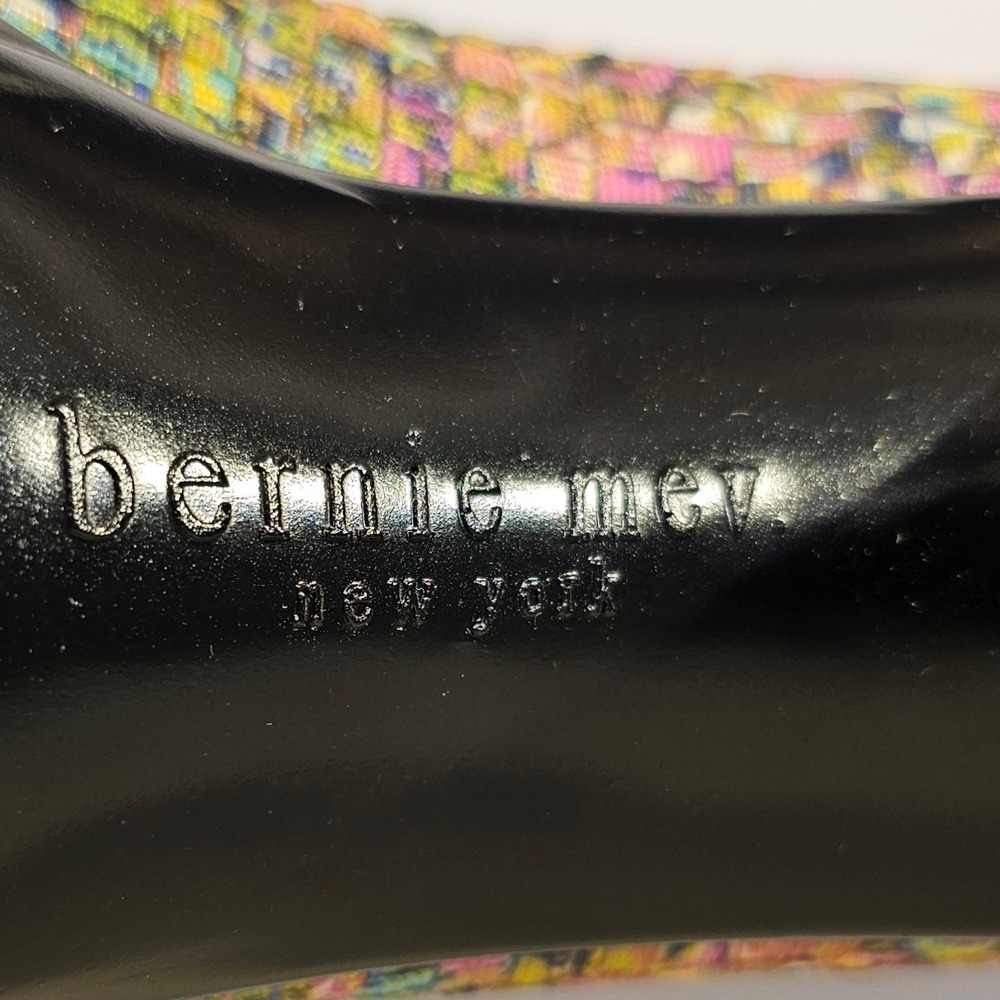 Bernie Mev Legend Jewels Multi Color Woven Platform Pumps Heels Women 38 7.5 New - Picture 11 of 12